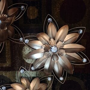 Home Interiors Metallic Floral Wall Decor